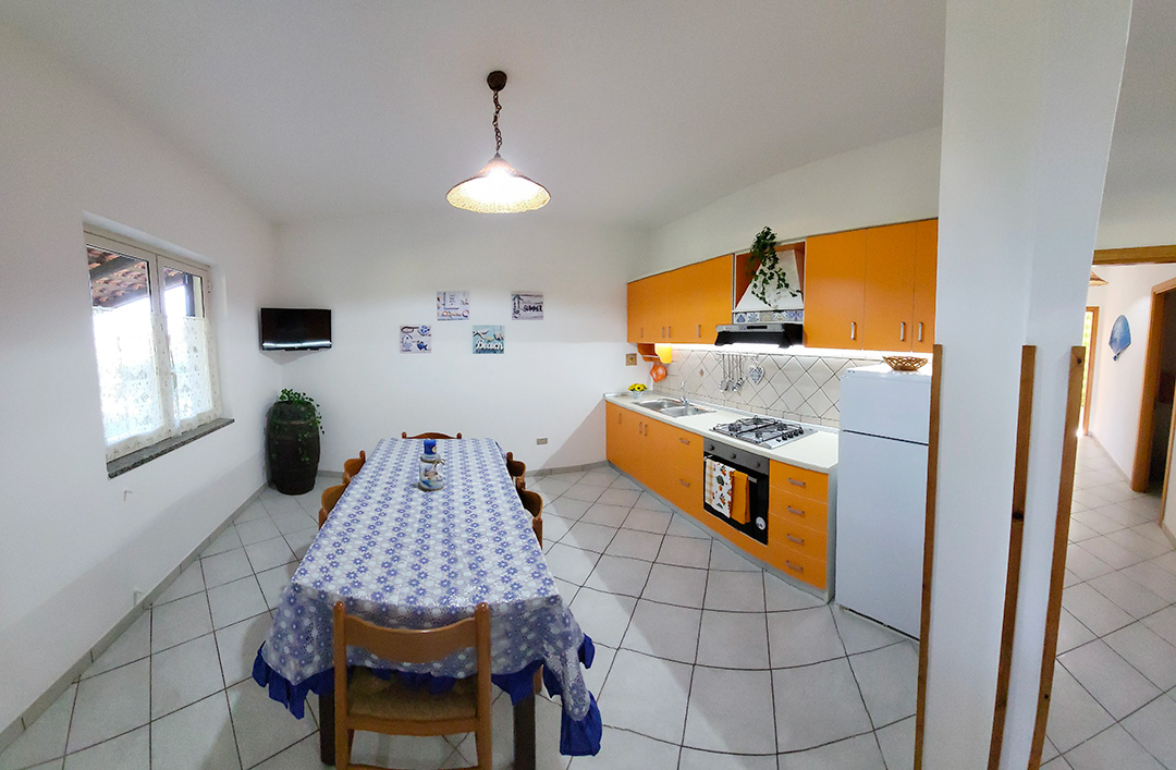 Cucina e zona pranzo dell'Appartamento Graziella