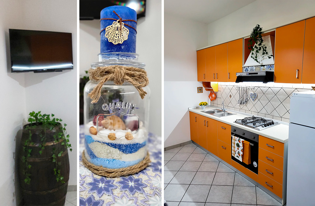 Cucina e zona pranzo dell'Appartamento Graziella