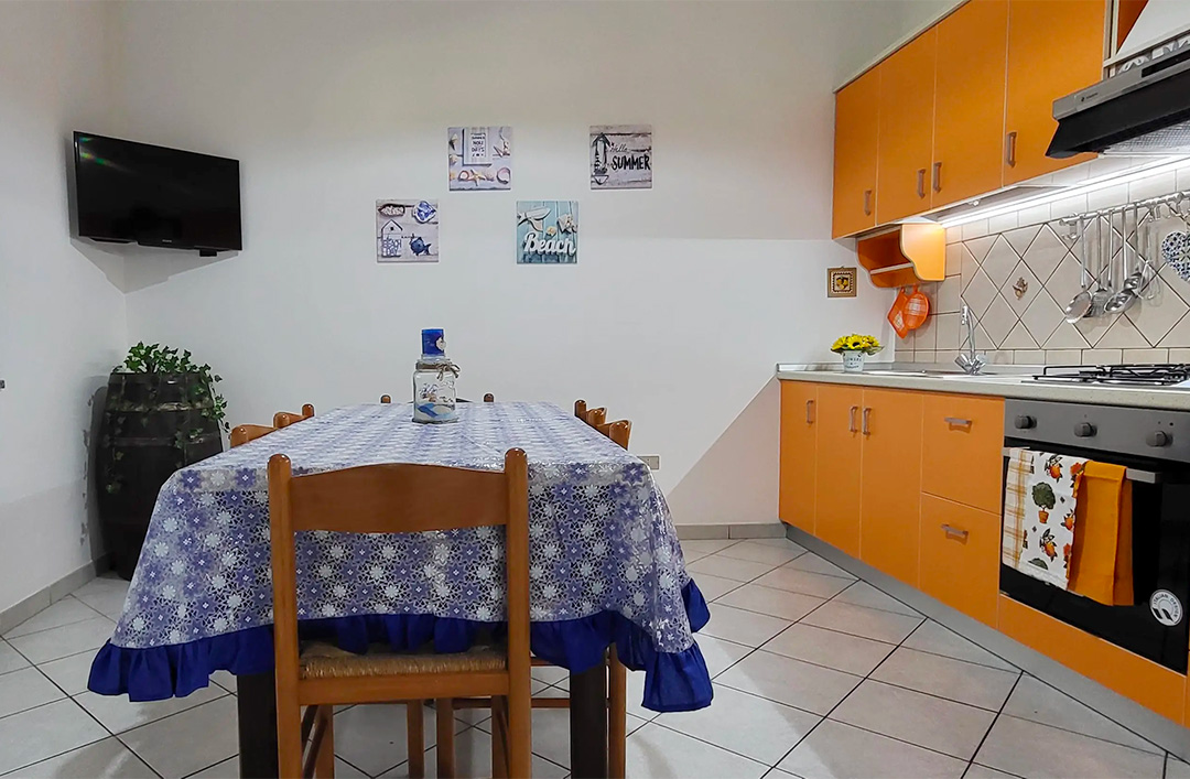 Cucina e zona pranzo dell'Appartamento Graziella
