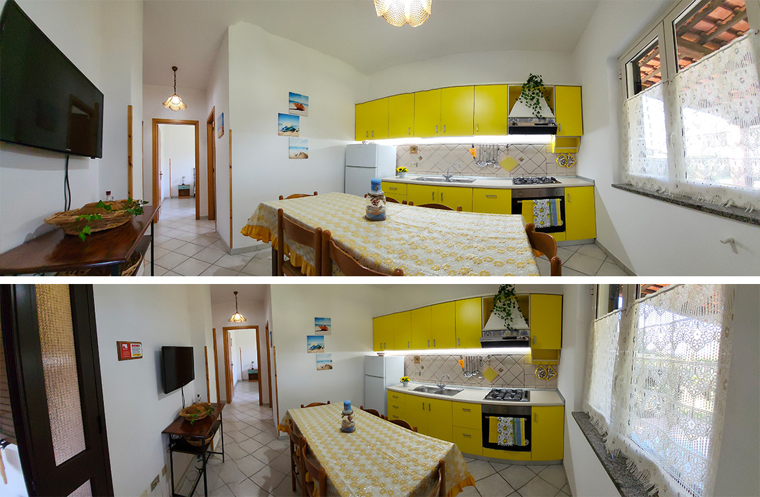 Cucina esterna dell'appartamento Ilaria di Villa Ilaria