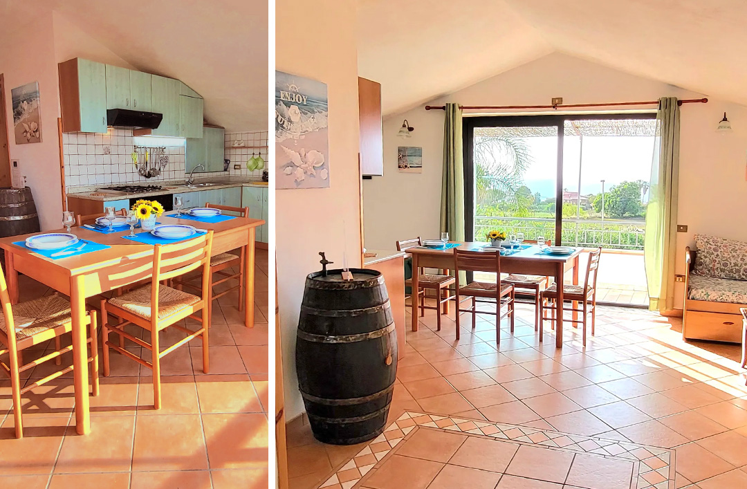 Cucina dell'appartamento Roberta di Villa Ilaria