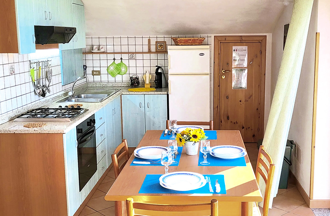 Cucina dell'appartamento Roberta di Villa Ilaria