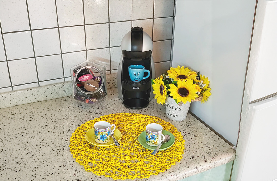 Dettaglio cucina dell'appartamento Roberta di Villa Ilaria